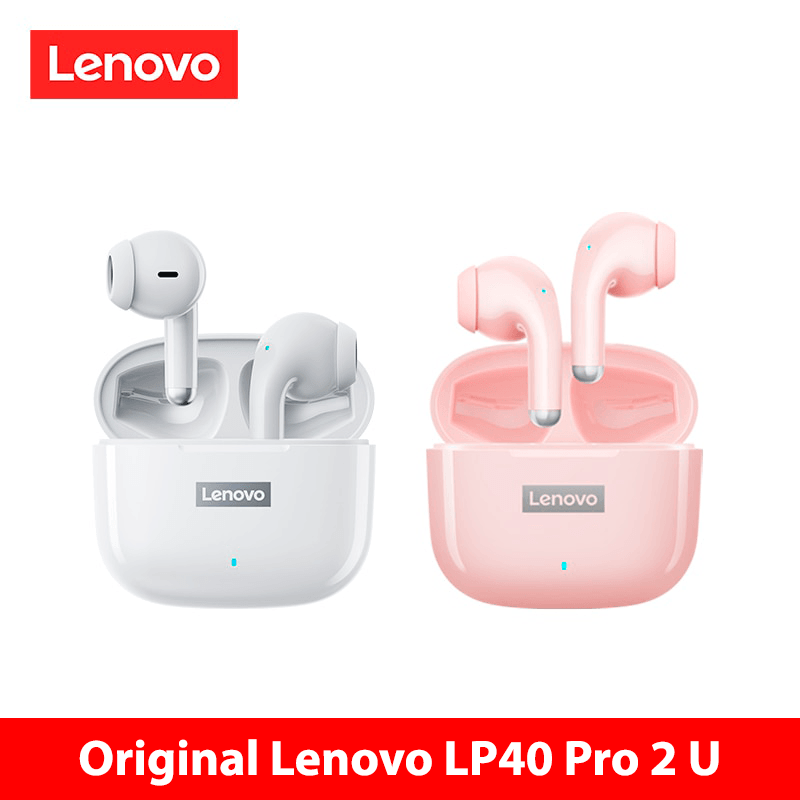 Fone de ouvido sem fio TWS via bluetooth Lenovo LP40 Pro + bolsa de proteção e kit de limpeza - Rede Canan
