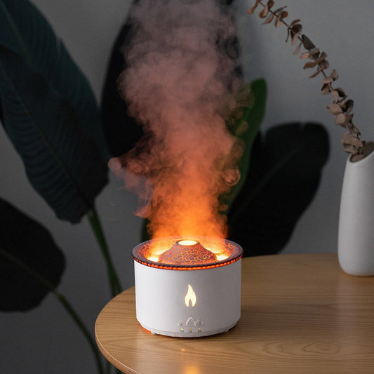 Aromatizador, umidificador e luminária simuladora de vulcão com entrada USB Rede Canan
