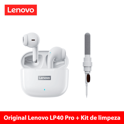 Fone de ouvido sem fio TWS via bluetooth Lenovo LP40 Pro + bolsa de proteção e kit de limpeza - Rede Canan