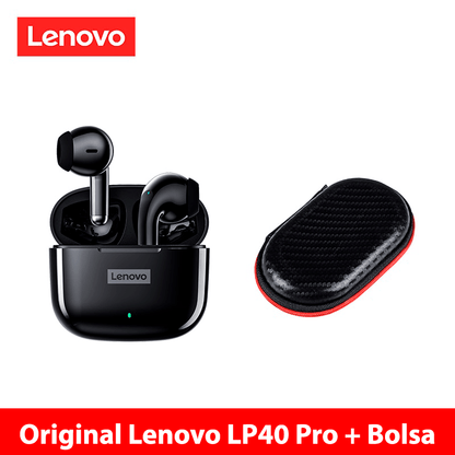 Fone de ouvido sem fio TWS via bluetooth Lenovo LP40 Pro + bolsa de proteção e kit de limpeza - Rede Canan