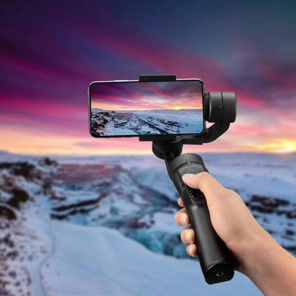 Suporte estabilizador para telefone celular com controle acoplado, base rosquiável para tripé e com ajuste do ângulo e rotação de até 330º Rede Canan