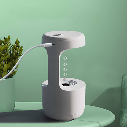 Umidificador de ar antigravidade com efeito de gotas de água levitando e entrada USB (800ml) Rede Canan
