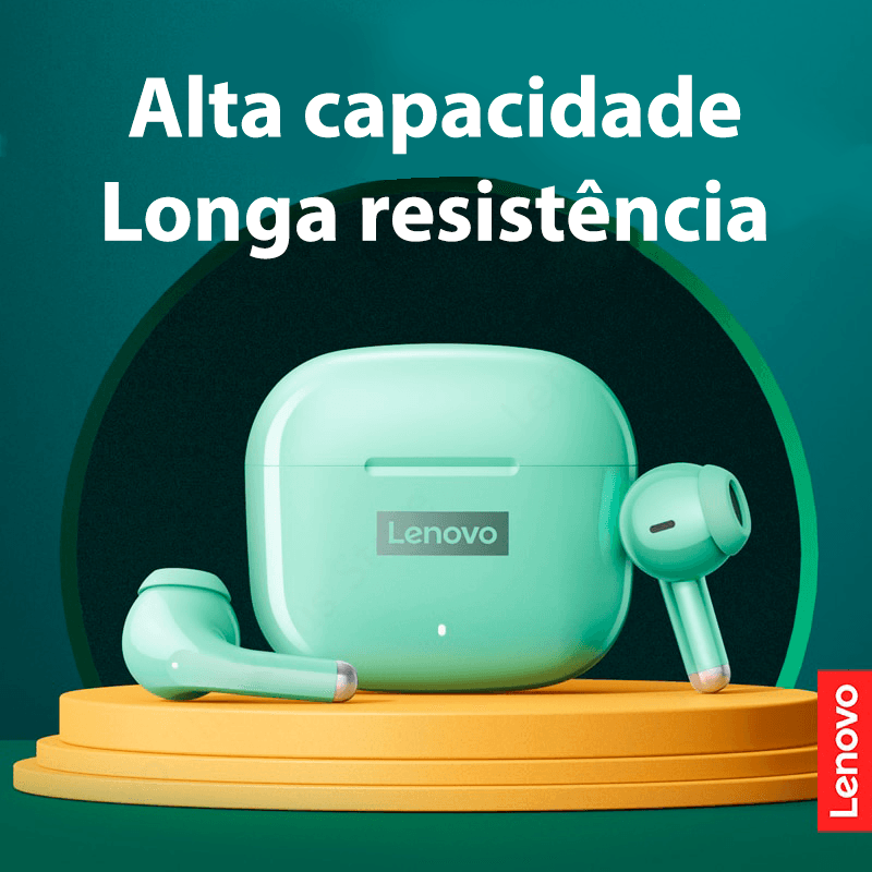 Fone de ouvido sem fio TWS via bluetooth Lenovo LP40 Pro + bolsa de proteção e kit de limpeza - Rede Canan