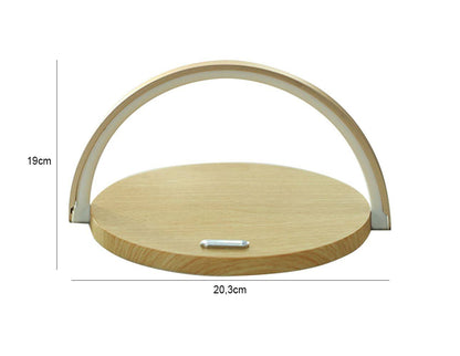 Luminária e suporte com carregador sem fio e por indução acoplado para telefone celular Rede Canan
