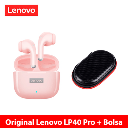 Fone de ouvido sem fio TWS via bluetooth Lenovo LP40 Pro + bolsa de proteção e kit de limpeza - Rede Canan