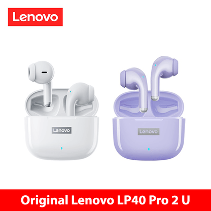 Fone de ouvido sem fio TWS via bluetooth Lenovo LP40 Pro + bolsa de proteção e kit de limpeza - Rede Canan