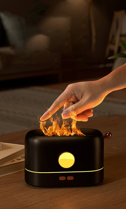 Aromatizador, umidificador e luminária simuladora de chama com entrada USB (modelo 2) Rede Canan