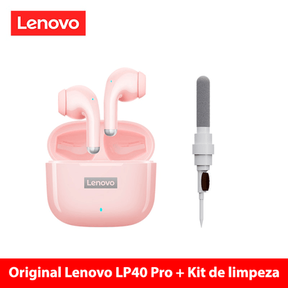 Fone de ouvido sem fio TWS via bluetooth Lenovo LP40 Pro + bolsa de proteção e kit de limpeza - Rede Canan