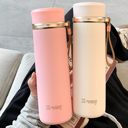 Garrafa térmica inox à prova de vazamento 450ml Rede Canan