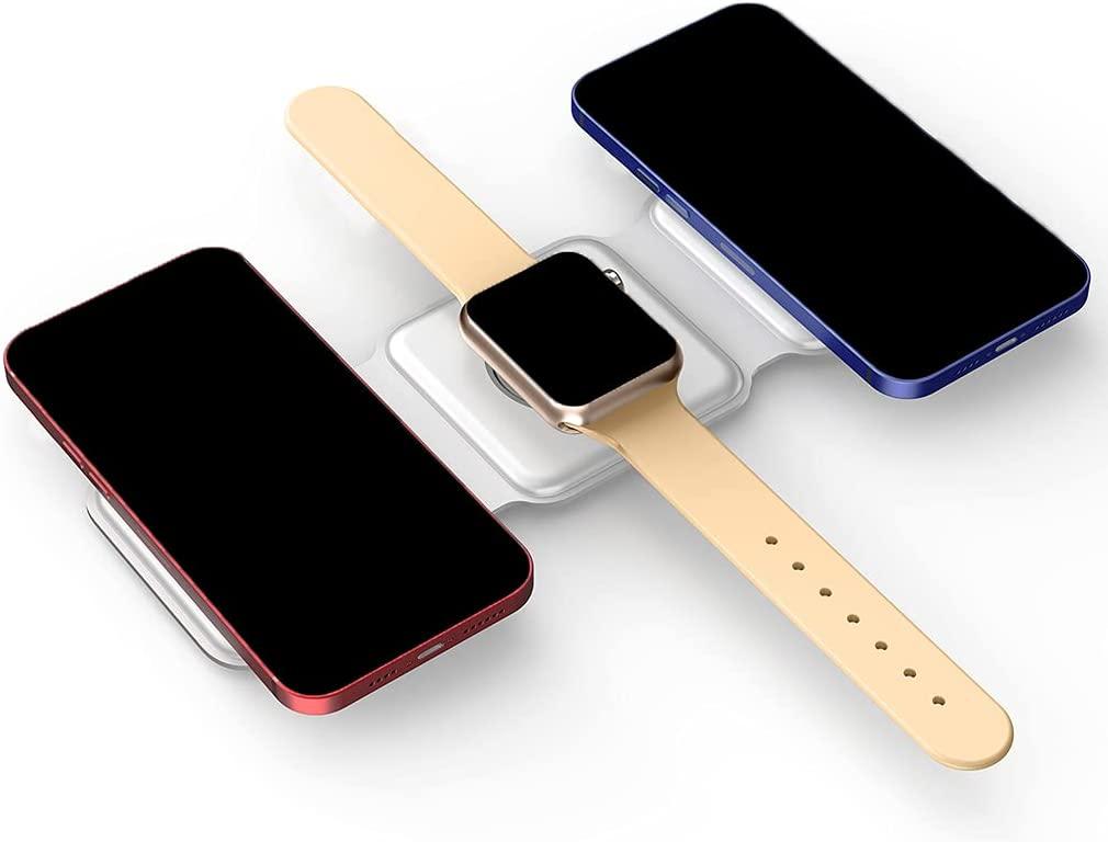 Carregador portátil sem fio dobrável 3 em 1 (compatível com iPhones MagSafes) - Rede Canan