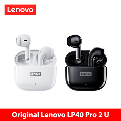 Fone de ouvido sem fio TWS via bluetooth Lenovo LP40 Pro + bolsa de proteção e kit de limpeza - Rede Canan