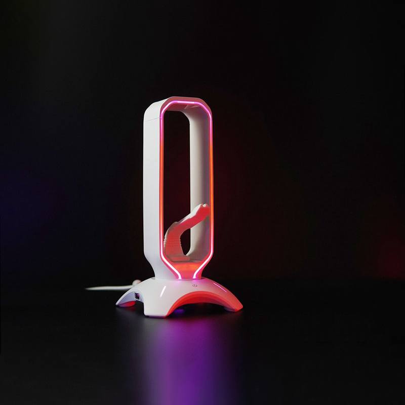 Suporte para fone de ouvido headset com luzes RGB (modelo 2) Rede Canan