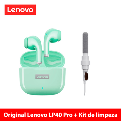 Fone de ouvido sem fio TWS via bluetooth Lenovo LP40 Pro + bolsa de proteção e kit de limpeza - Rede Canan