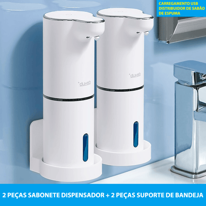 Dispenser de espuma de sabão automático com sensor infravermelho e carregamento USB - Rede Canan