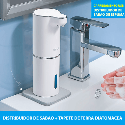 Dispenser de espuma de sabão automático com sensor infravermelho e carregamento USB - Rede Canan