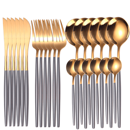 Conjunto de 24 peças de talheres inox - Rede Canan