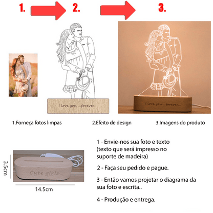 Luminária de LED 3D personalizada em acrílico - Rede Canan