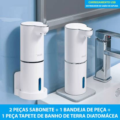 Dispenser de espuma de sabão automático com sensor infravermelho e carregamento USB - Rede Canan