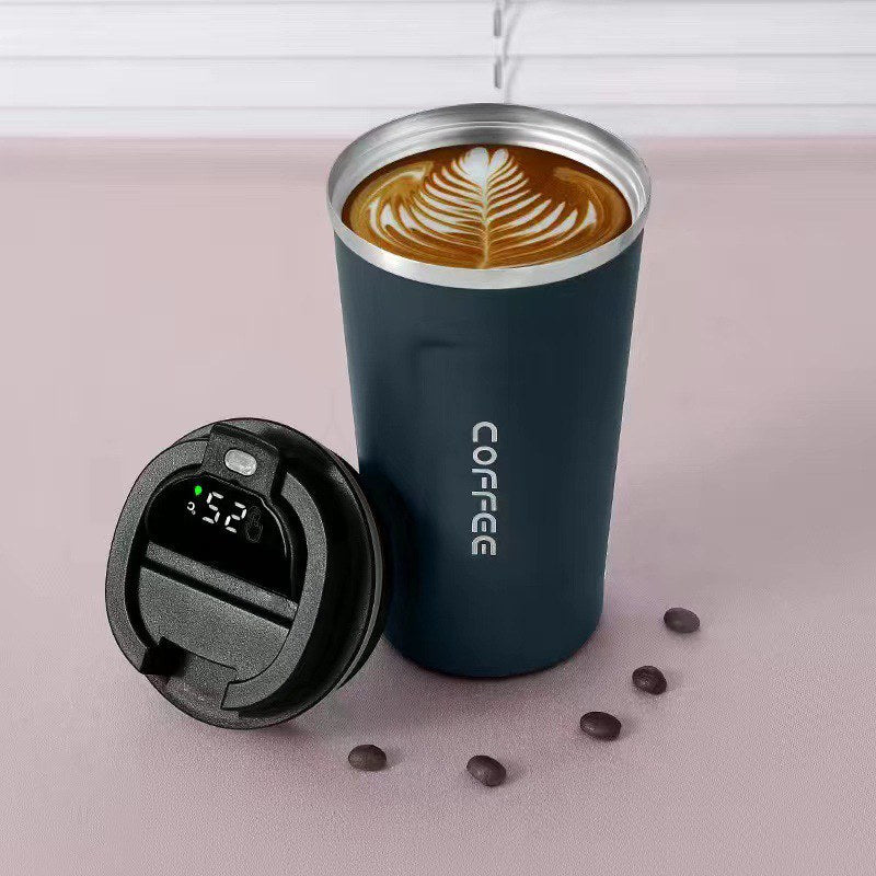 Copo térmico inox inteligente com medidor de temperatura Rede Canan