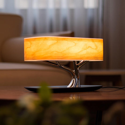 Luminária árvore multifunções – carregador sem fio e por indução acoplado para celular com bluetooth 4.0 Rede Canan