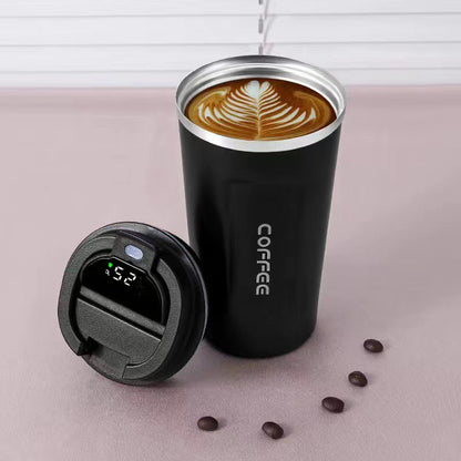 Copo térmico inox inteligente com medidor de temperatura Rede Canan