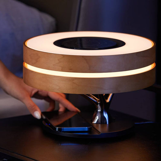 Luminária árvore multifunções – carregador sem fio e por indução acoplado para celular e bluetooth 5.0 Rede Canan