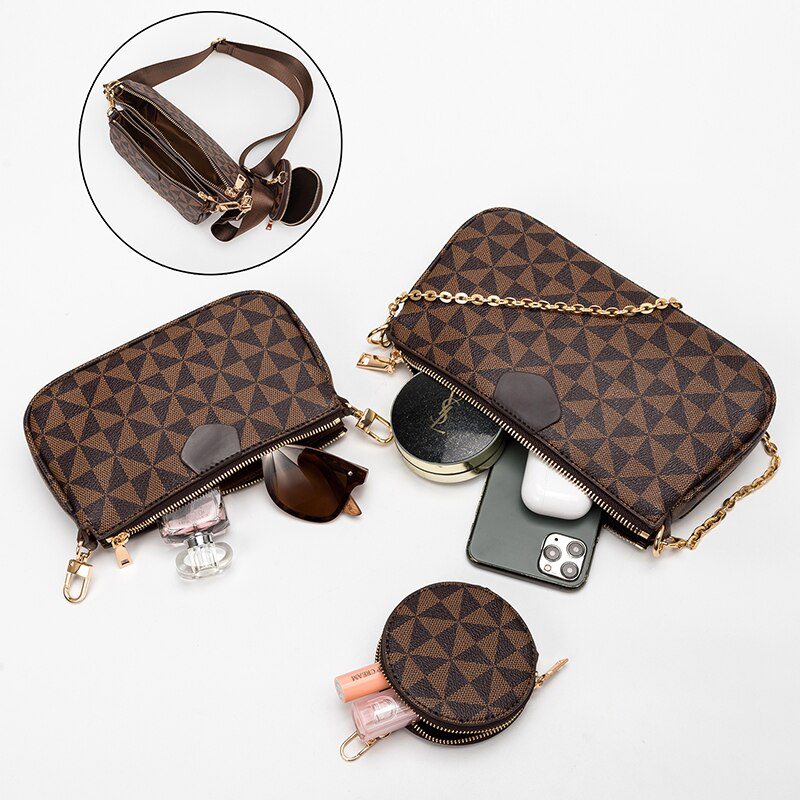 Bolsas femininas com porta-moedas coleção luxo Rede Canan