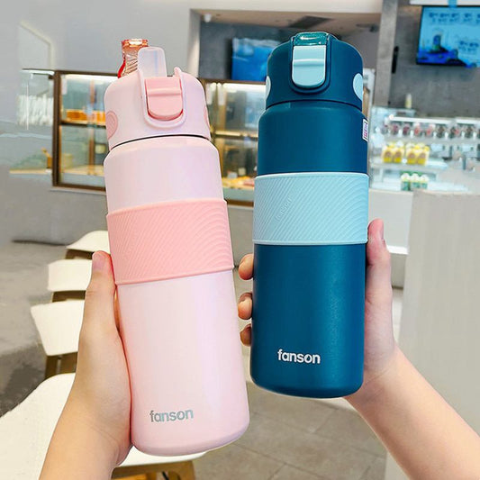 Garrafa térmica inox à prova de vazamento 400ml/620ml Rede Canan