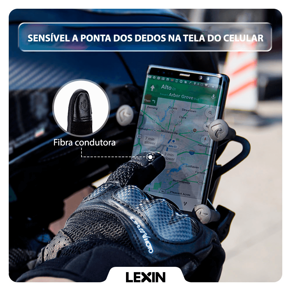 Luvas de proteção térmica com tecnologia touch screen para motociclistas - Rede Canan
