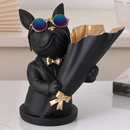 Porta-rosas cachorro buldogue Rede Canan
