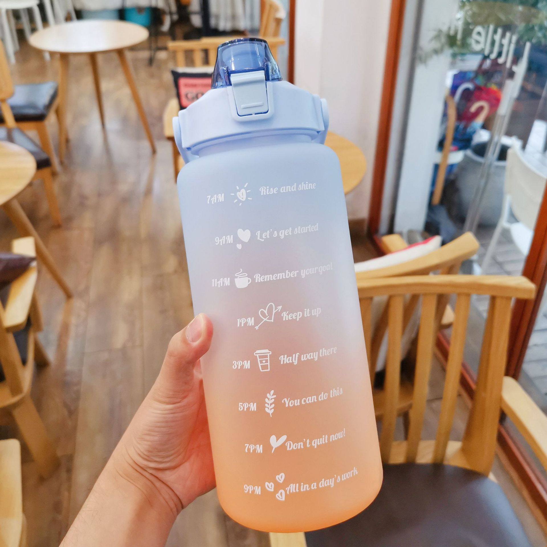 Garrafa de água colorida TikTok à prova de vazamento 2000ml Rede Canan