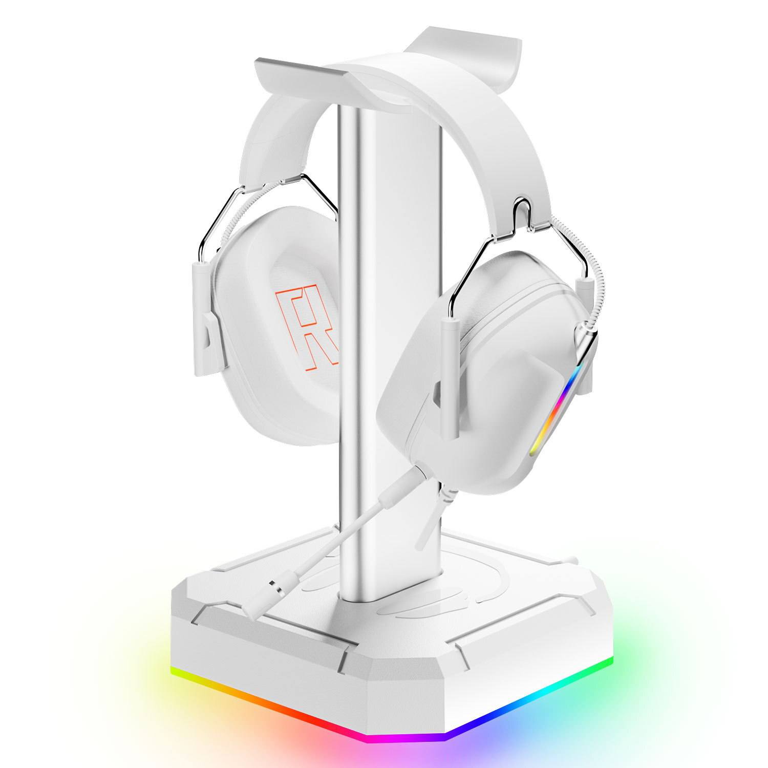 Suporte para fone de ouvido headset com luzes RGB (modelo 1) Rede Canan
