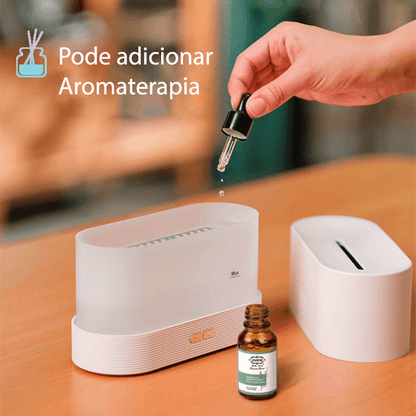 Aromatizador, umidificador e luminária simuladora de chama USB - Rede Canan