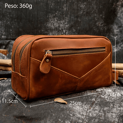Nécessaire/estojo de couro masculina - Rede Canan