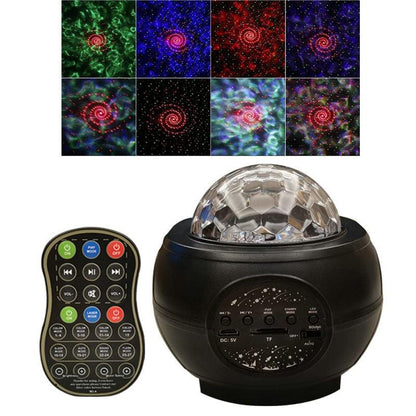 Projetor de luz céu estrelado/galáxia com caixa de som via bluetooth ou cartão - Rede Canan