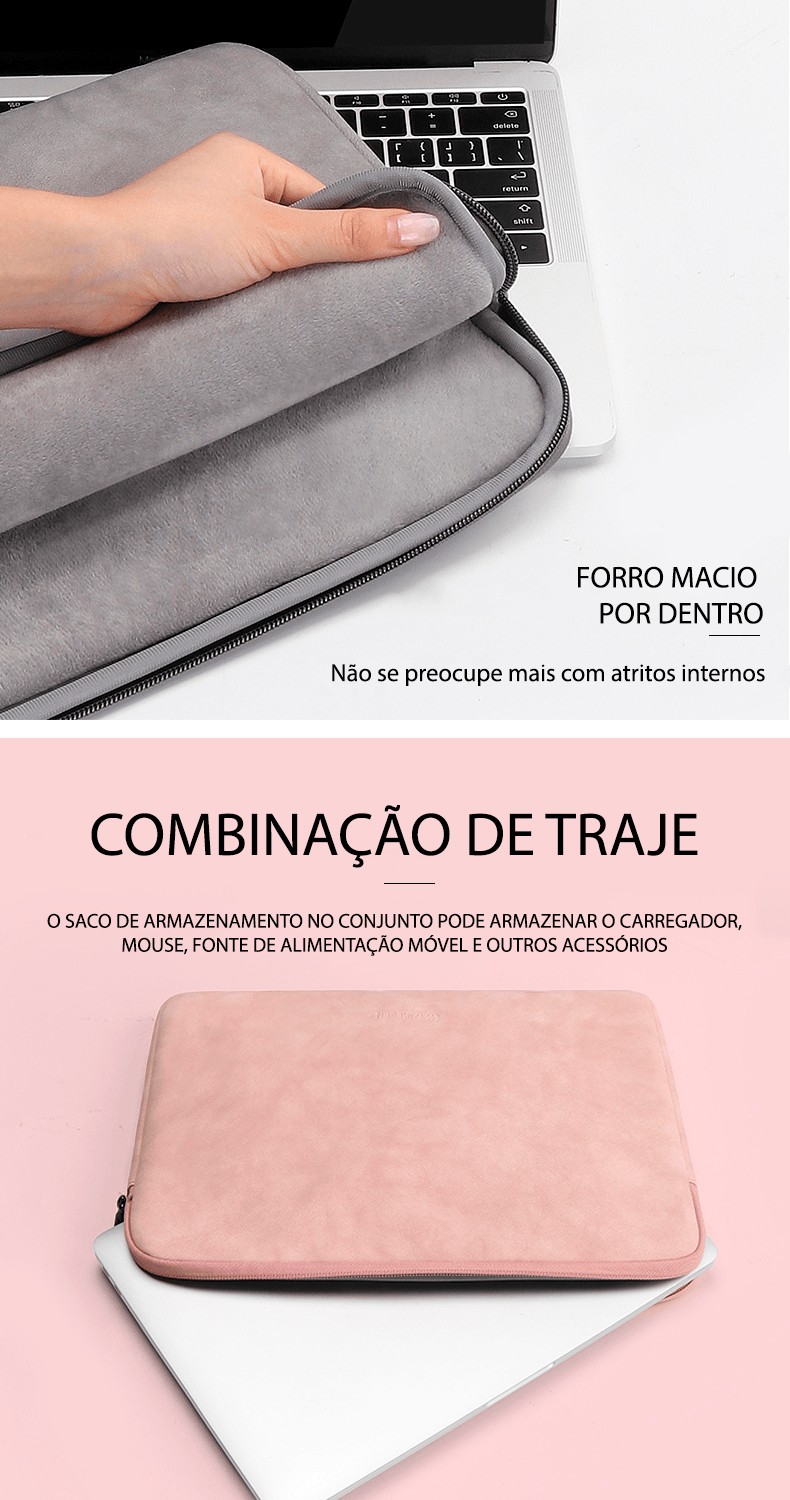 Pasta para notebook à prova d'água 13/14/15,4/15,6 polegadas e bolsa para carregador - Rede Canan
