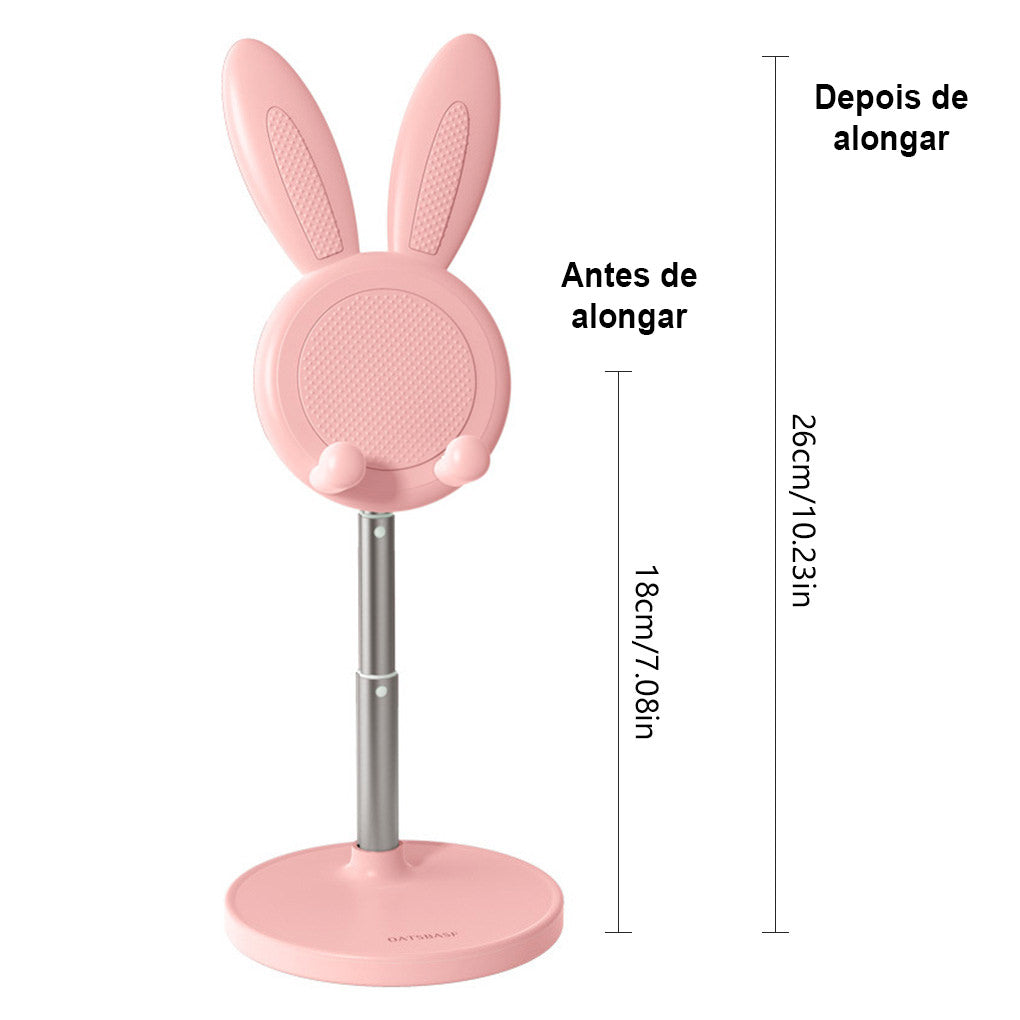 Suporte para telefone celular e iPad/Tablet com elevação ajustável e formato de orelhas de coelho Rede Canan