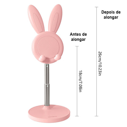 Suporte para telefone celular e iPad/Tablet com elevação ajustável e formato de orelhas de coelho Rede Canan