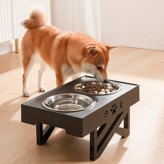 Mesa suporte com tigelas duplas e altura ajustável para pets Rede Canan