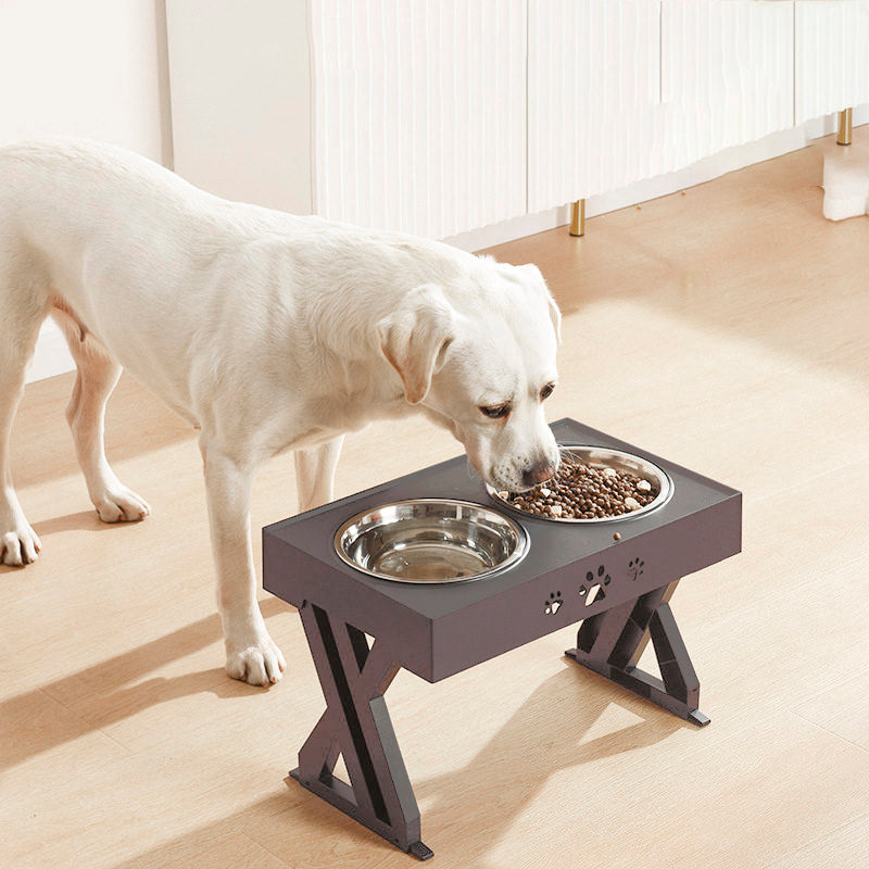 Mesa suporte com tigelas duplas e altura ajustável para pets Rede Canan