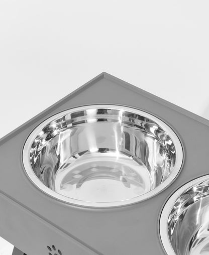 Mesa suporte com tigelas duplas e altura ajustável para pets Rede Canan