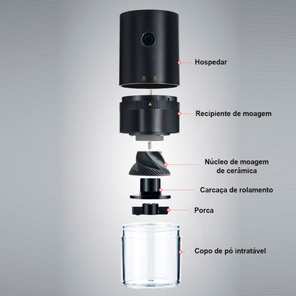 Moedor elétrico de grãos sem fio com carregamento via cabo USB Rede Canan