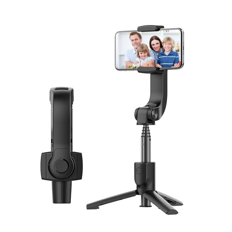 Suporte estabilizador para telefone celular 3 em 1 com base rosquiável para tripé, bastão extensível e com inclinação ajustável e rotação de até 360º (acompanha controle remoto) Rede Canan