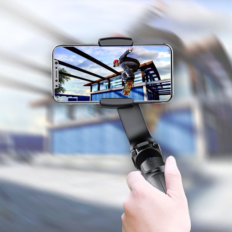 Suporte estabilizador para telefone celular 3 em 1 com base rosquiável para tripé, bastão extensível e com inclinação ajustável e rotação de até 360º (acompanha controle remoto) Rede Canan