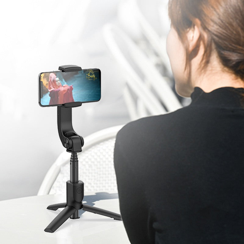 Suporte estabilizador para telefone celular 3 em 1 com base rosquiável para tripé, bastão extensível e com inclinação ajustável e rotação de até 360º (acompanha controle remoto) Rede Canan