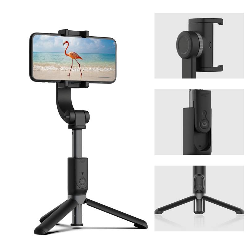 Suporte estabilizador para telefone celular 3 em 1 com base rosquiável para tripé, bastão extensível e com inclinação ajustável e rotação de até 360º (acompanha controle remoto) Rede Canan