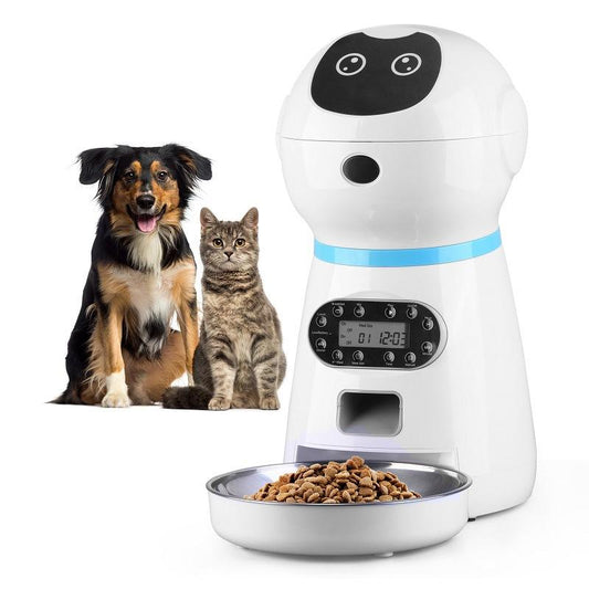 Robô alimentador inteligente para pets com tempo e porção programáveis Rede Canan