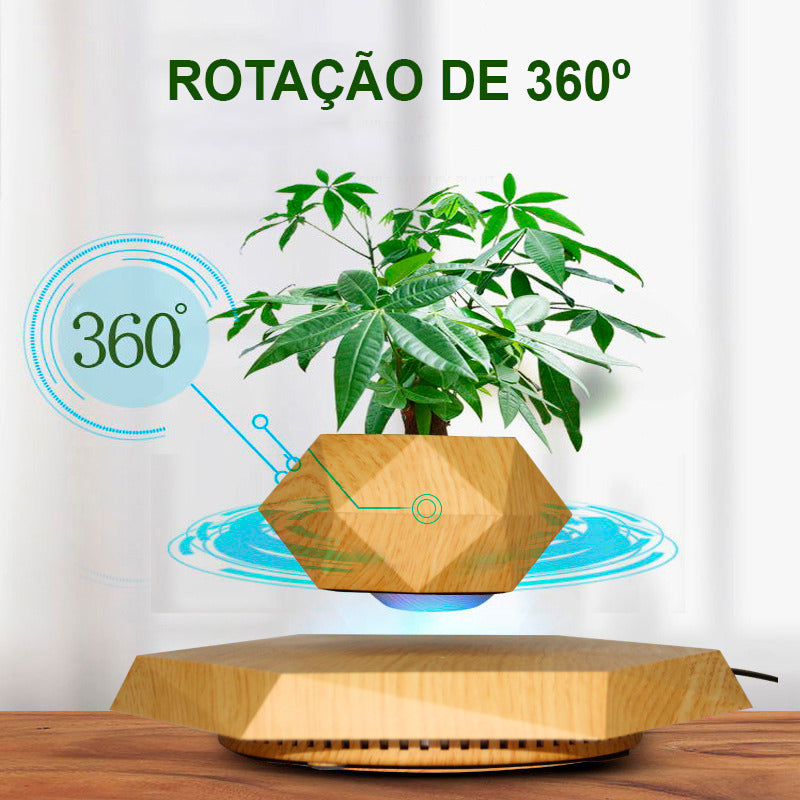 Vaso para planta com levitação magnética e rotação de 360º Rede Canan