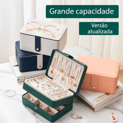 Estojo para joias/porta-joias compartimento duplo - Rede Canan