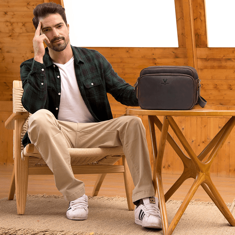 Nécessaire/bolsa de couro masculina - Rede Canan